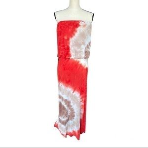YF&B Sydney Tie-Dye Maxi Dress Orange Zion M